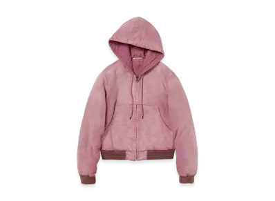 AURALEE Product Dyed Organic Cotton Duck Short Zip Parka "Faded Burgundy"