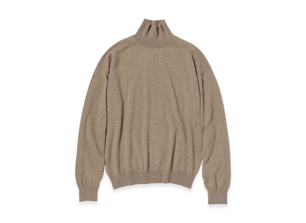 AURALEE Baby Cashmere Knit Turtle "Natural Brown"