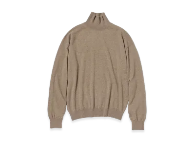 AURALEE Baby Cashmere Knit Turtle "Natural Brown"