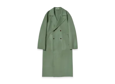 AURALEE Cashmere Melton Hand Sewn Coat "Olive"