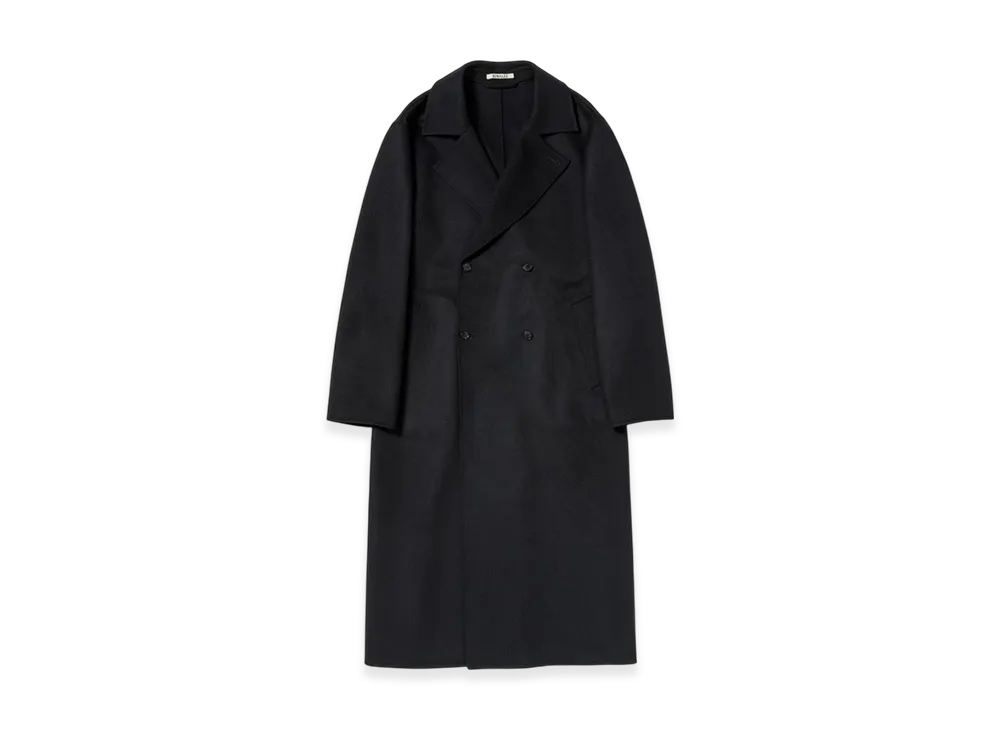 AURALEE Cashmere Melton Hand Sewn Coat "Black"