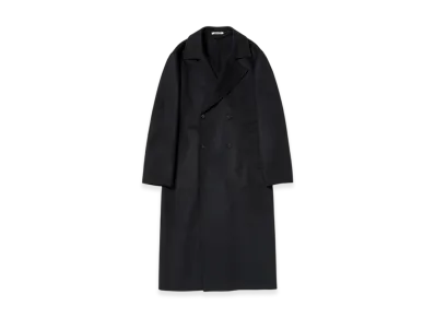 AURALEE Cashmere Melton Hand Sewn Coat "Black"