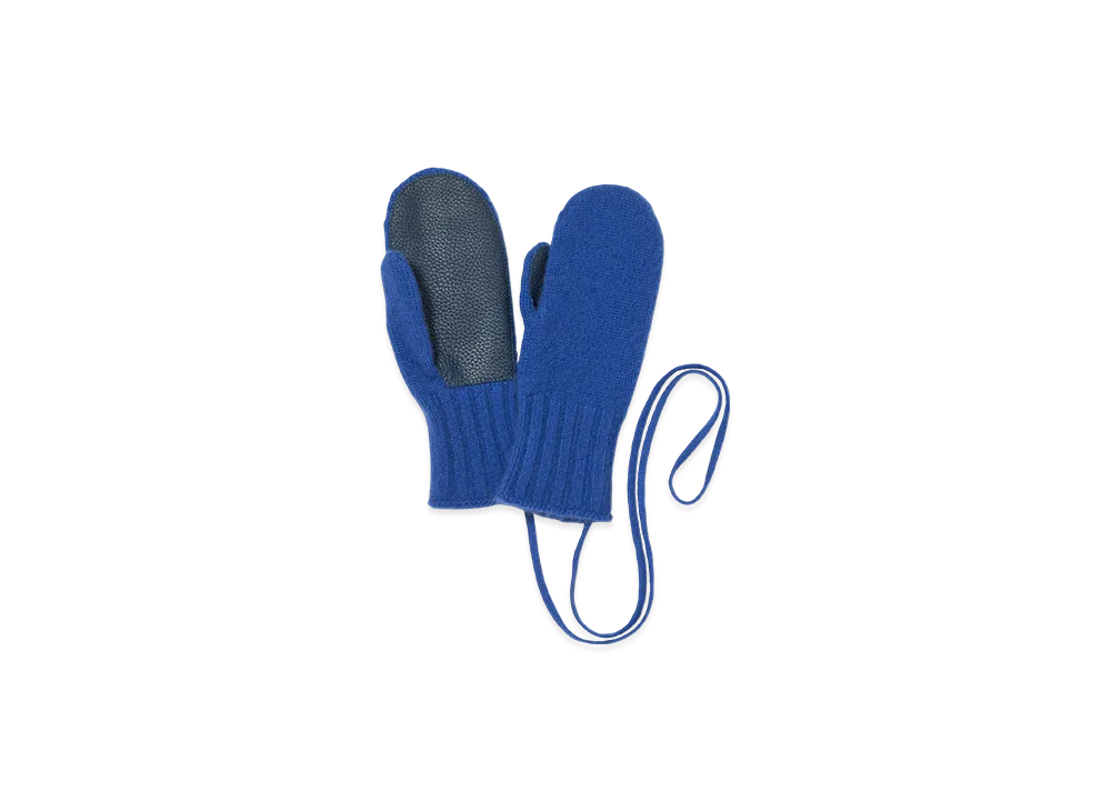 AURALEE Baby Cashmere Knit Mittens "Royal Blue"