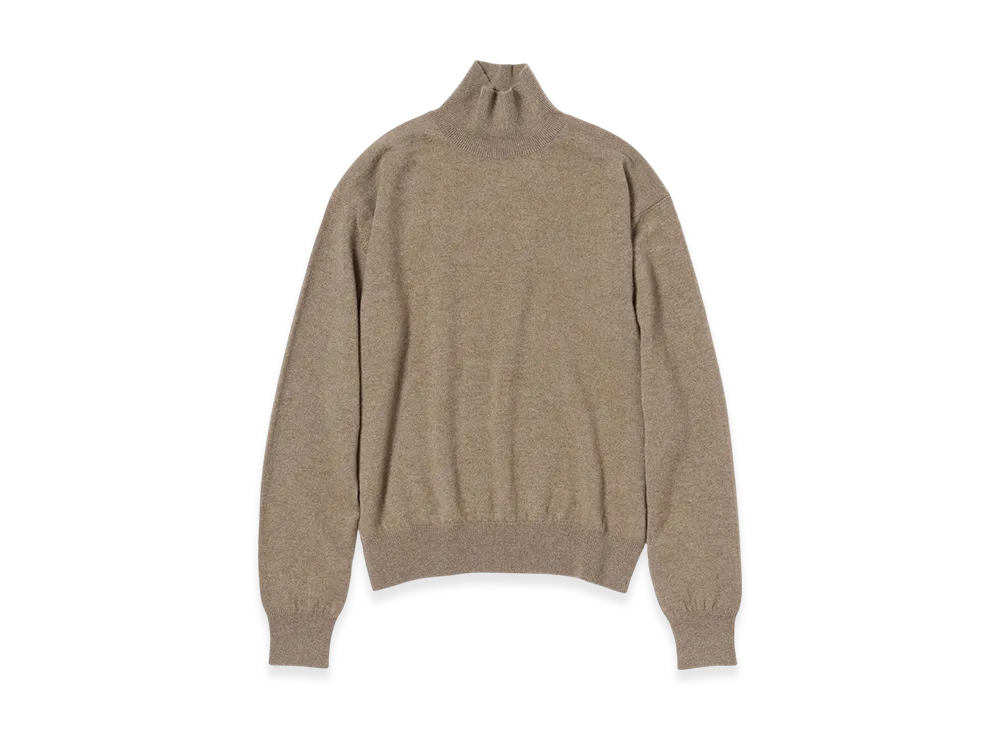 AURALEE Baby Cashmere Knit Turtle "Natural Brown"