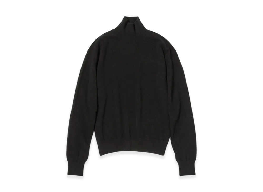 AURALEE Baby Cashmere Knit Turtle "Top Black"