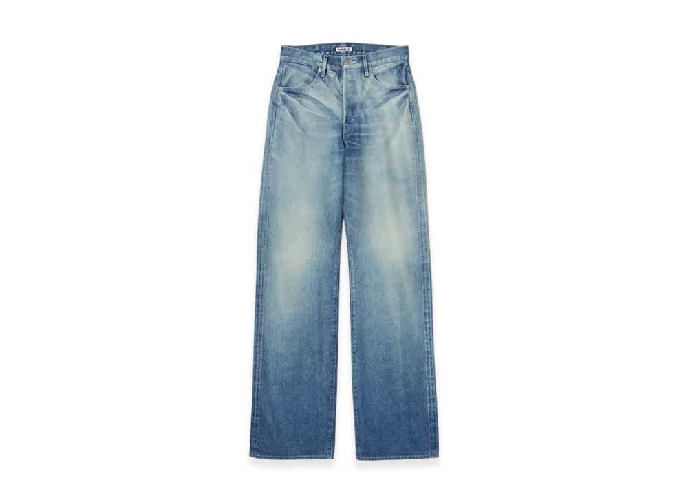 AURALEE Selvedge Faded Heavy Denim Pants "Faded Indigo"