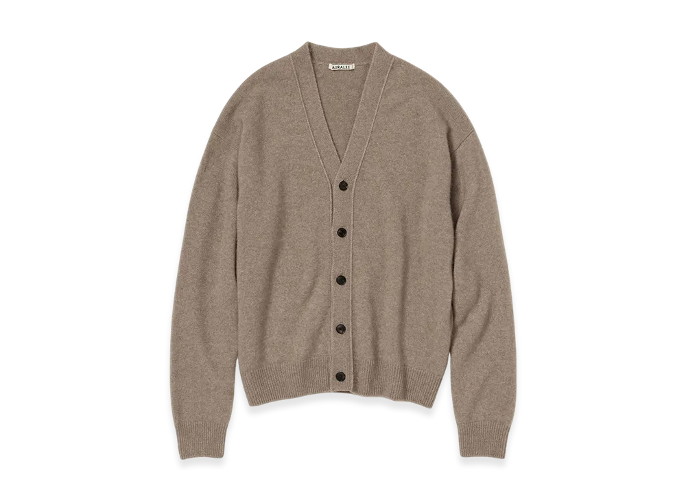 AURALEE Baby Cashmere Knit Cardigan "Natural Brown"