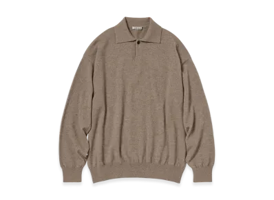 AURALEE Baby Cashmere Knit Polo Woman "Natural Brown"