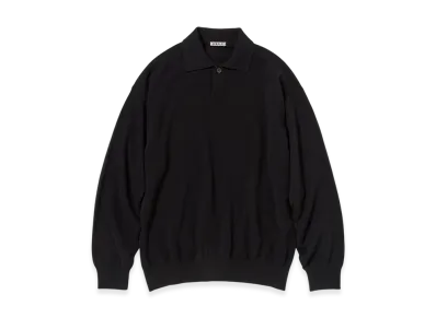 AURALEE Baby Cashmere Knit Polo Woman "Top Black"