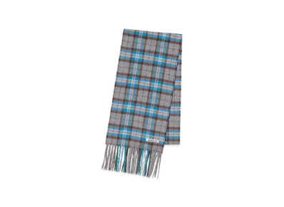 AURALEE Cashmere Check Stole Woman "Gray Blue Check"