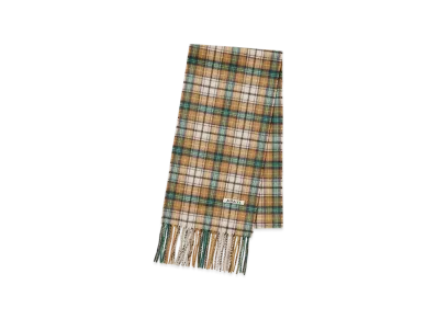 AURALEE Cashmere Check Stole Woman "Brown Yellow Check"