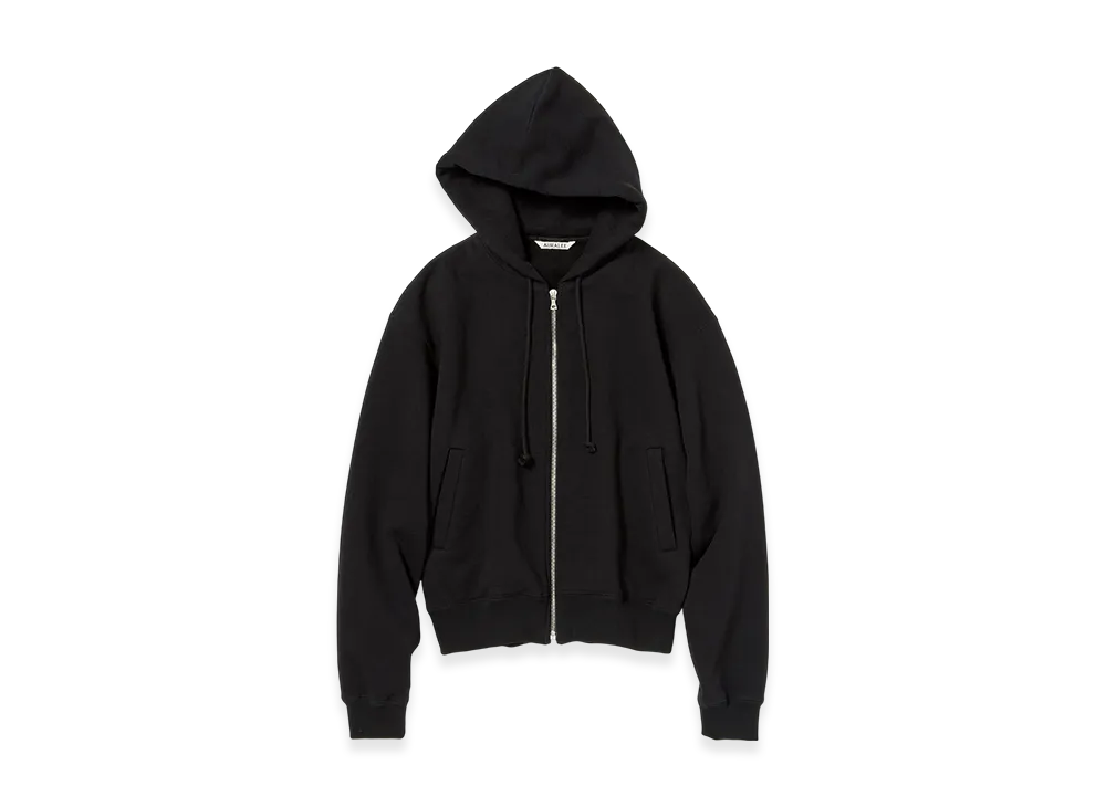 AURALEE Smooth Soft Bd Sweat Zip Parka Woman "Black"