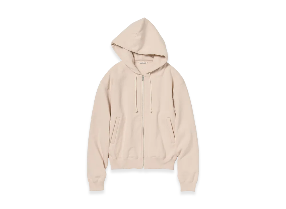 AURALEE Smooth Soft Bd Sweat Zip Parka Woman "Dusty Pink"