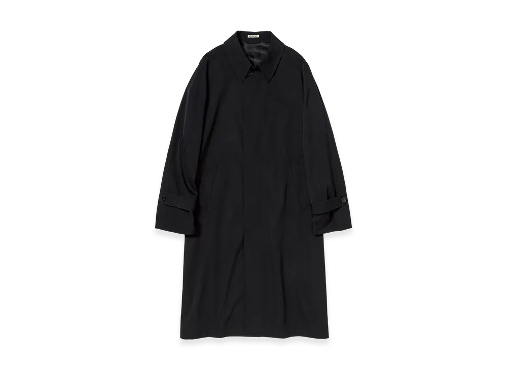 AURALEE Light Wool Max Gabardine Coat "Top Black"