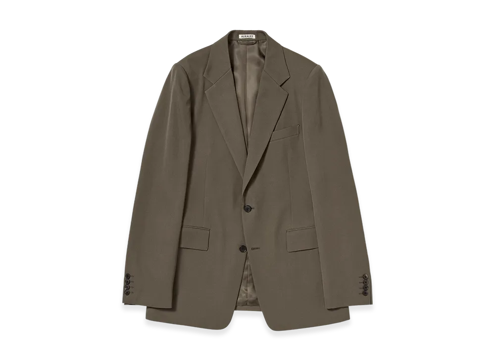 AURALEE Light Wool Max Gabardine Jacket "Dark Olive Brown"