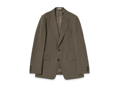 AURALEE Light Wool Max Gabardine Jacket "Dark Olive Brown"