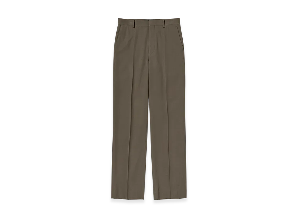 AURALEE Light Wool Max Gabardine Slacks "Dark Olive Brown"