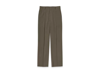 AURALEE Light Wool Max Gabardine Slacks "Dark Olive Brown"
