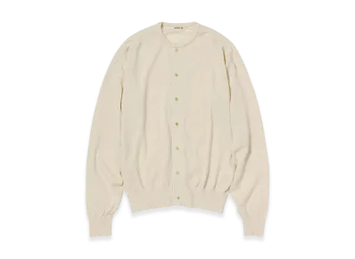 AURALEE Cashmere Hard Twist Knit Cardigan "Ivory White"