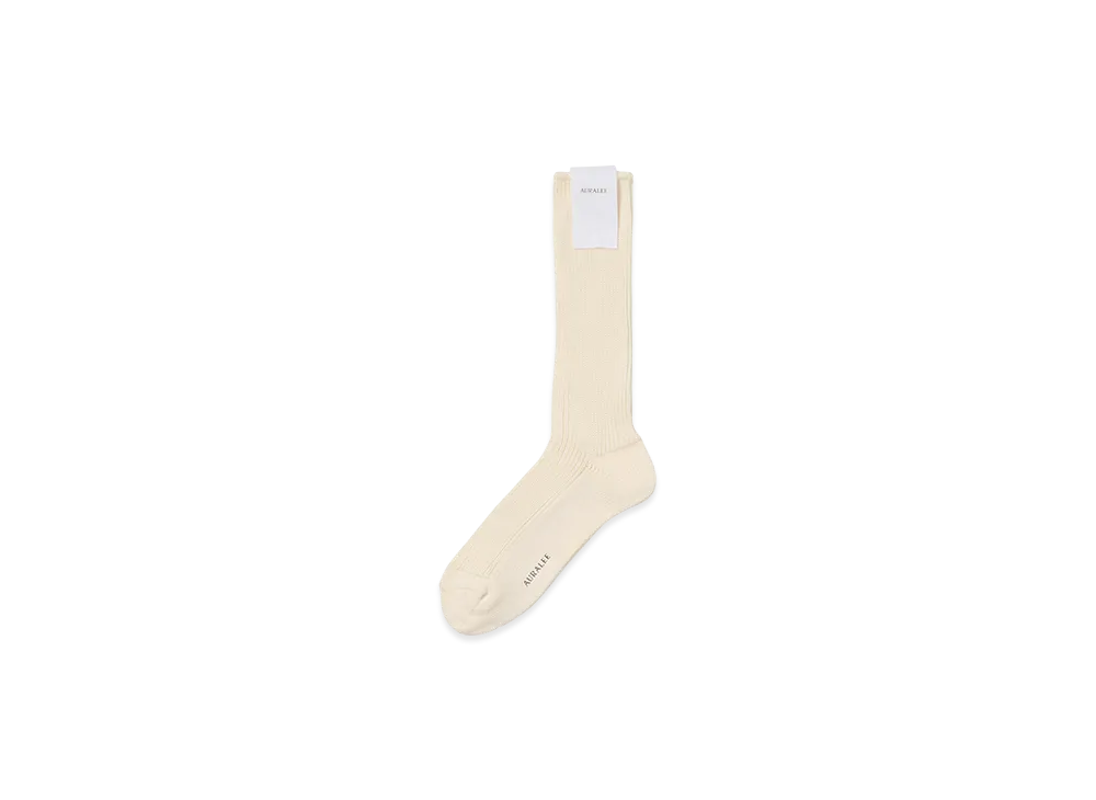 AURALEE Cotton Low Gauge Socks "Ivory"