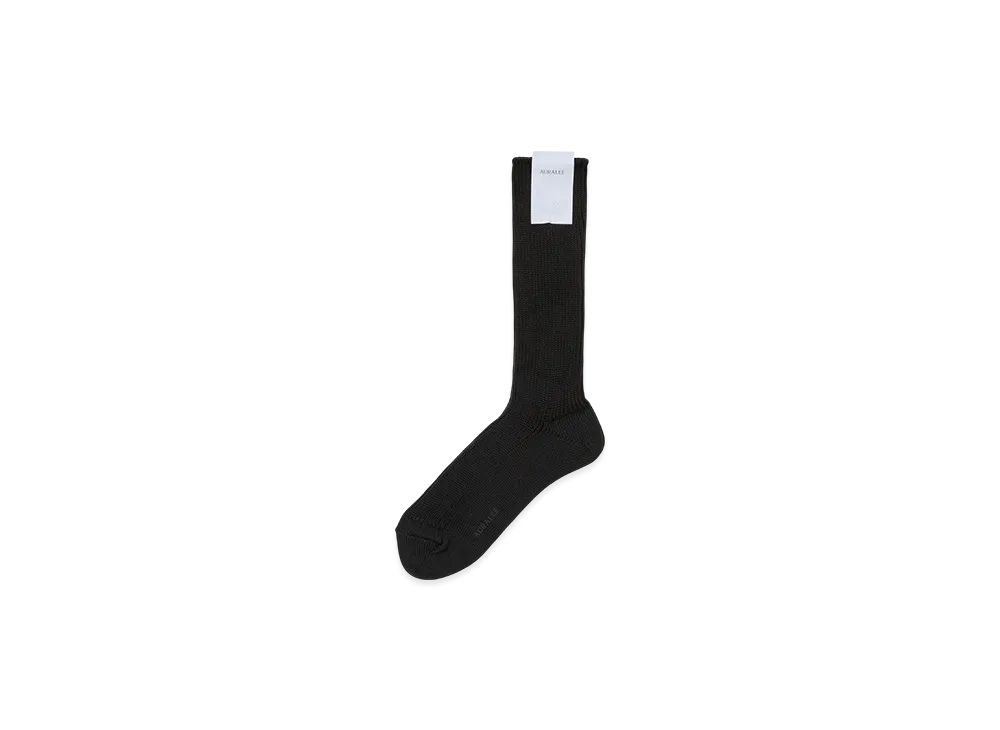 AURALEE Cotton Low Gauge Socks "Black"