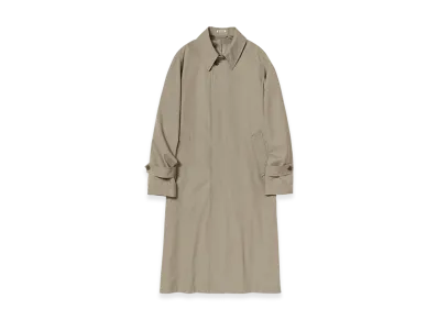 AURALEE Women's Light Wool Max Gabardine Coat "Khaki Beige Chambray"