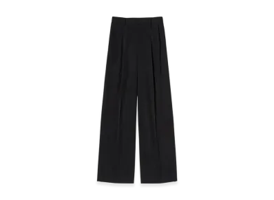 AURALEE Women's Light Wool Max Gabardine Two Tuck Slacks "Top Black"