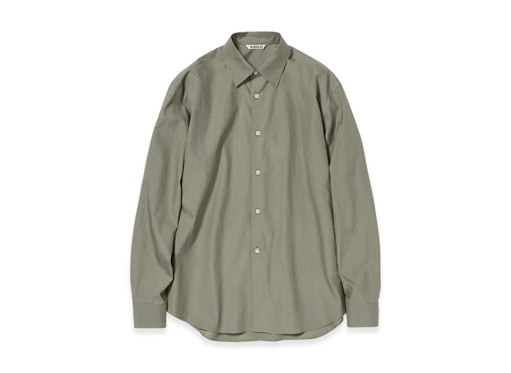 AURALEE Women's Washed Finx Twill Shirt "Olive"