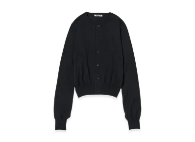 AURALEE Women's Cashmere Hard Twist Knit Cardigan "Black"