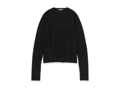 AURALEE Women's Super Fine Cashmere Silk Knit P/O "Black"