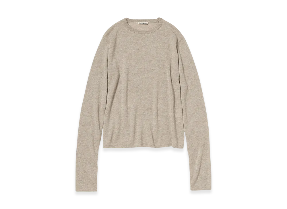 AURALEE Women's Super Fine Cashmere Silk Knit P/O "Top Beige"
