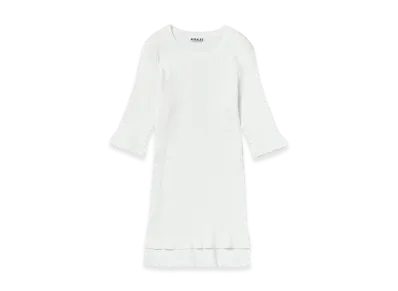 AURALEE Women's Cotton High Gauge Rib Knit Tee "White"