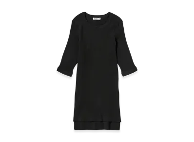 AURALEE Women's Cotton High Gauge Rib Knit Tee "Black"