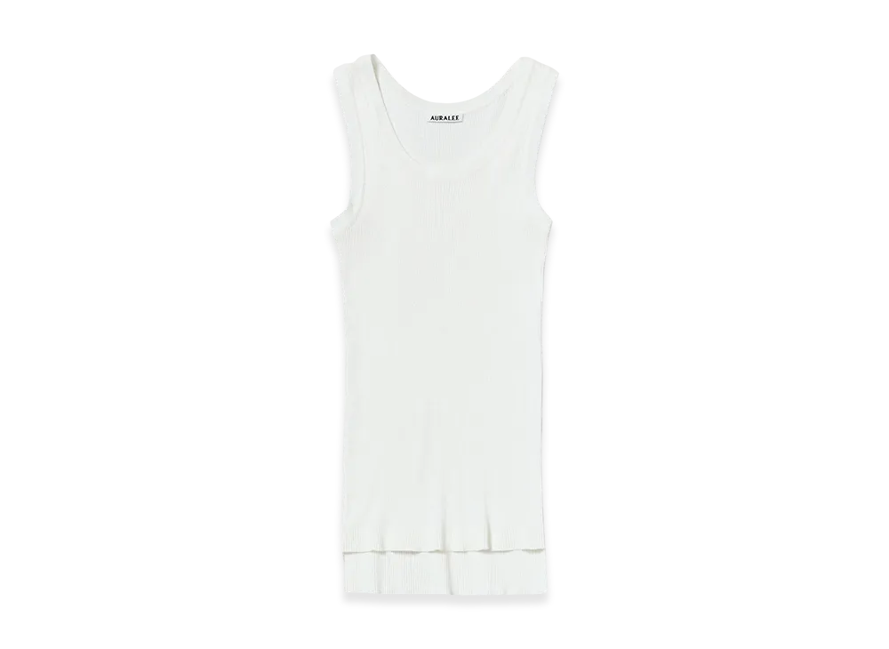 AURALEE Women's Cotton High Gauge Rib Knit Tank "White"
