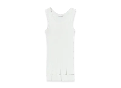 AURALEE Women's Cotton High Gauge Rib Knit Tank "White"