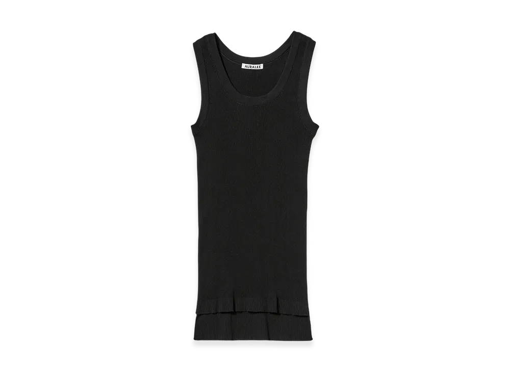 AURALEE Women's Cotton High Gauge Rib Knit Tank "Black"