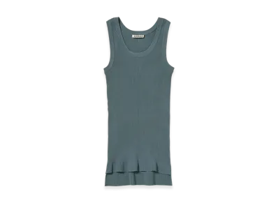 AURALEE Women's Cotton High Gauge Rib Knit Tank "Sage Gray"