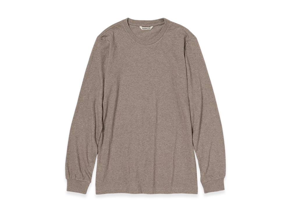 AURALEE Women's Seamless L/S Tee "Top Brown"