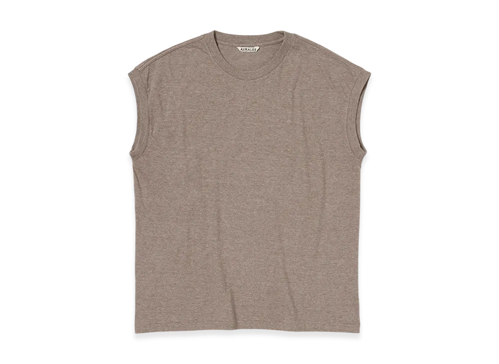 AURALEE Women's Seamless Crew Neck Sleeveless "Top Brown"
