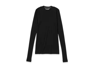 AURALEE Women's Super High Gauge Sheer Rib L/S Tee "Black"