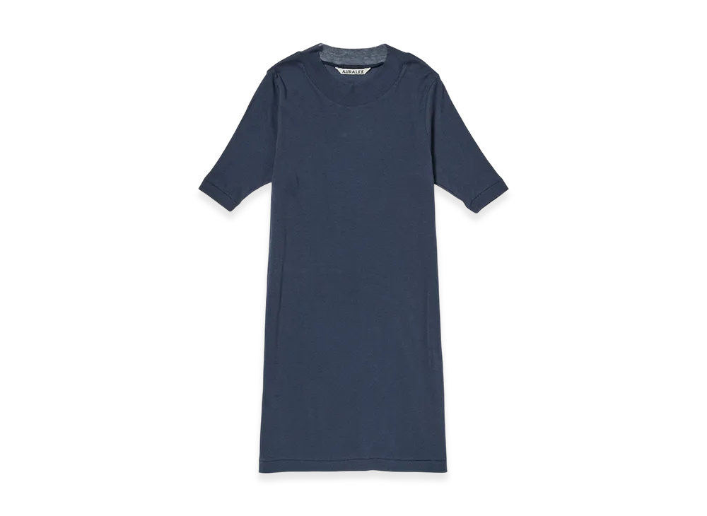 AURALEE Women's Super High Gauge Sheer Rib Tee "Navy"