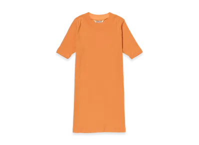 AURALEE Women's Super High Gauge Sheer Rib Tee "Orange"