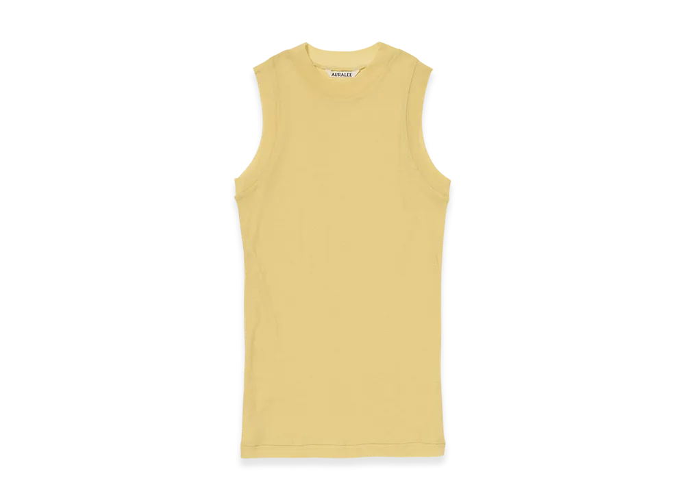 AURALEE Women's Super High Gauge Sheer Rib Tank Top "Mustard"