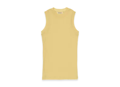 AURALEE Women's Super High Gauge Sheer Rib Tank Top "Mustard"