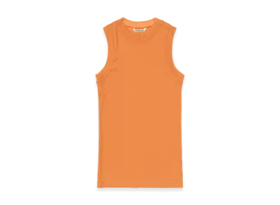 AURALEE Women's Super High Gauge Sheer Rib Tank Top "Orange"