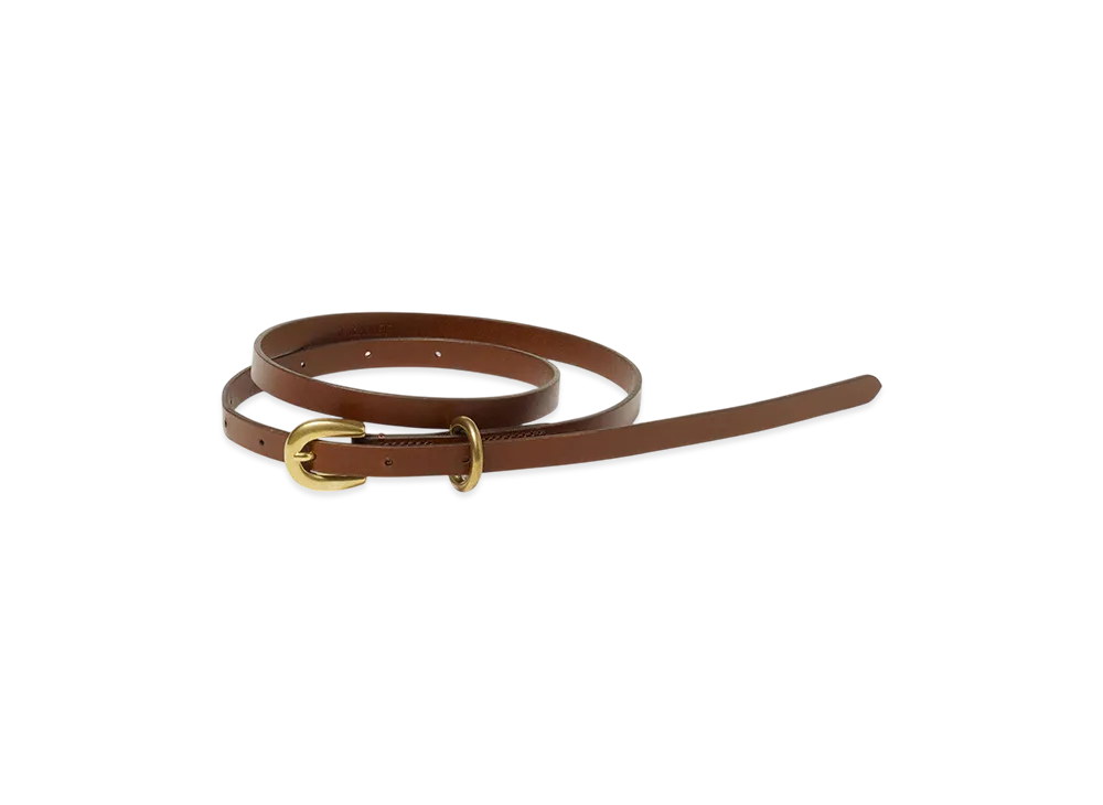 AURALEE Women's Leather Narrow Belt "Brown"