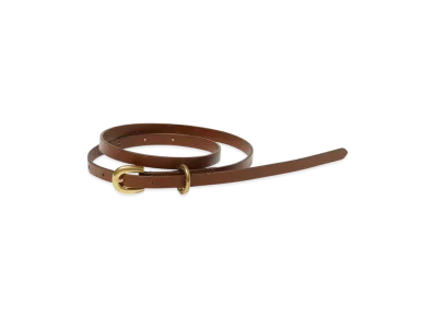 AURALEE Women's Leather Narrow Belt "Brown"