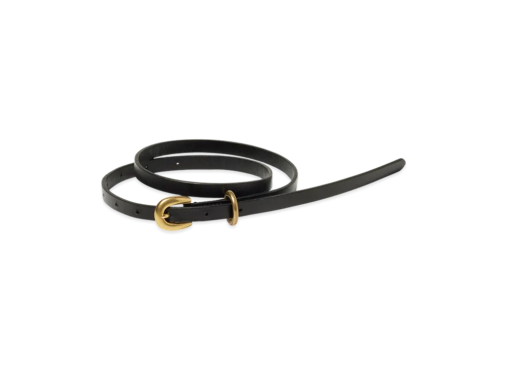 AURALEE Women's Leather Narrow Belt "Black"