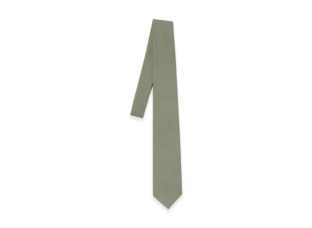 AURALEE Women's Washed Finx Twill Tie "Olive"