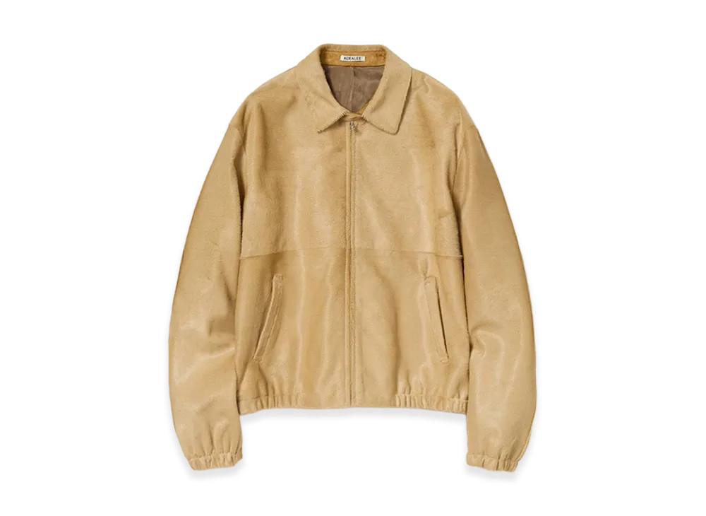 AURALEE Calf Hair Zip Blouson "Beige"